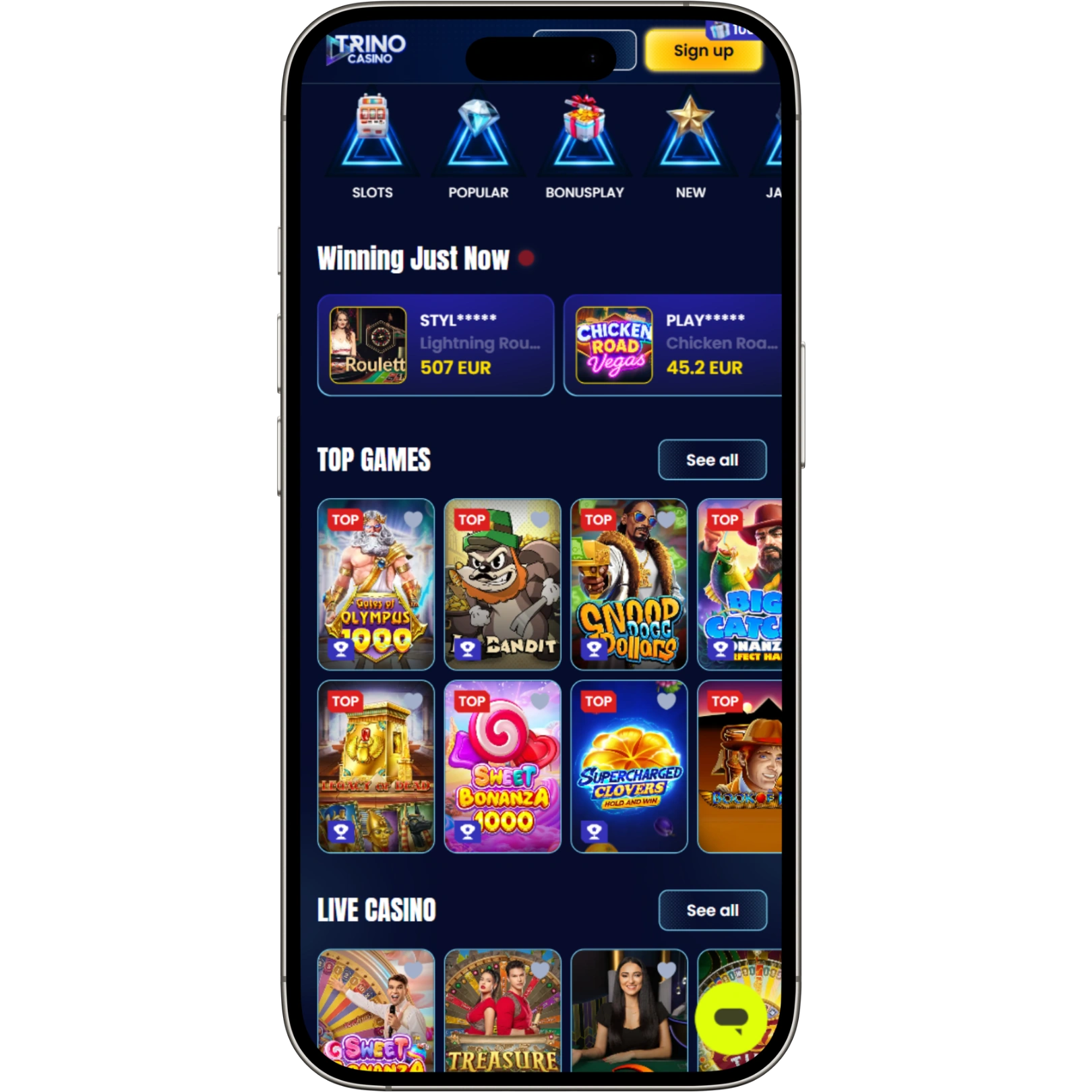Trino Casino on Mobile Devices